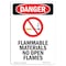 Signmission OSHA Sign, 14" Height Rigid Plastic, Flammable Materials, Portrait, 1014-V-1253 OS-DS-P-1014-V-1253 - alternate 1